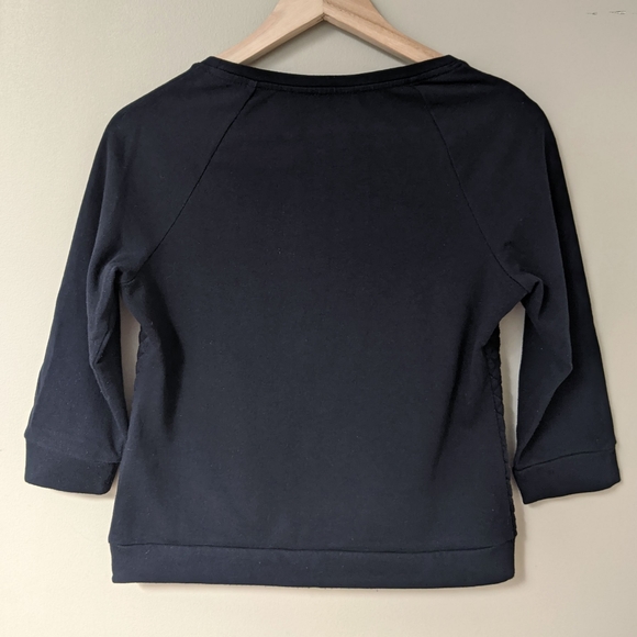 black quilted pullover sweater, size small - Picture 4 of 7